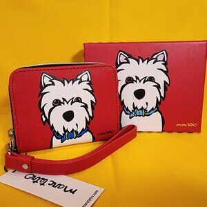 Marc Tetro Westie Terrier Red Dog Wallet Cardholder Wristlet NEW